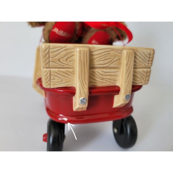 Vintage 2000 Radio Flyer Collectible Coin Bank Plush Girl Bear in Wagon Enesco - Picture 7 of 11